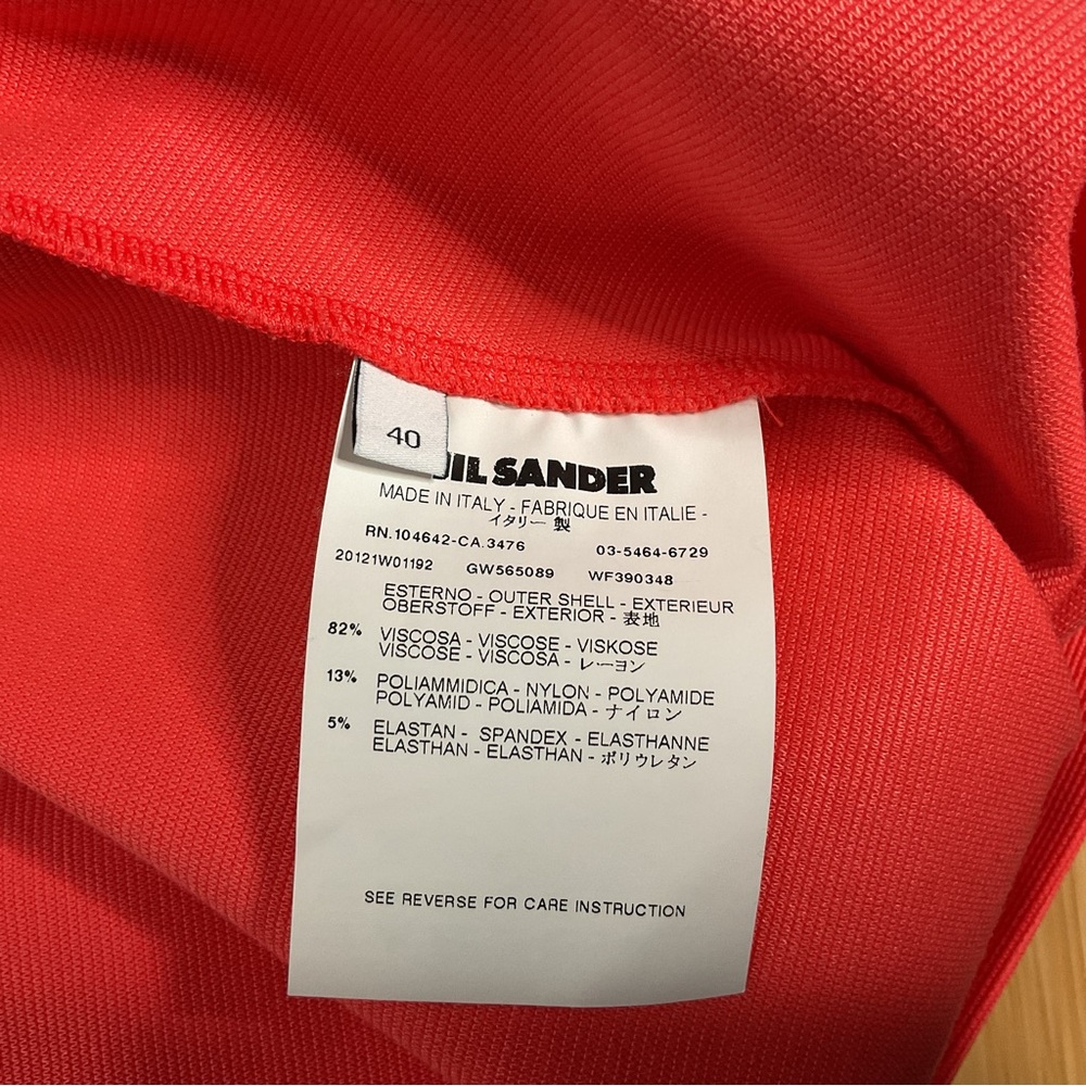 Jil Sander Coral V-neck Shift mini dress. Pockets! - Picture 8 of 9